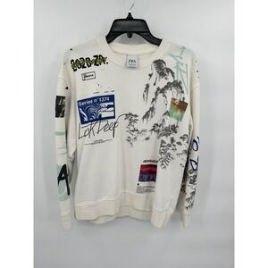 Zara Menswear Pullover Sweatshirt‎ Graffiti Art Print Crew Neck Medium vintage